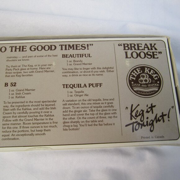 The Keg "Break Loose" The Keg Party Pack Shot Glasses - 1970"s - Vintage - Picture 11 of 11